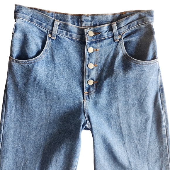 Vtg 80s 90s Be Bop High Rise Button Fly Jeans 100% Cotton USA Made Sz 9 (30×32) - Picture 7 of 15